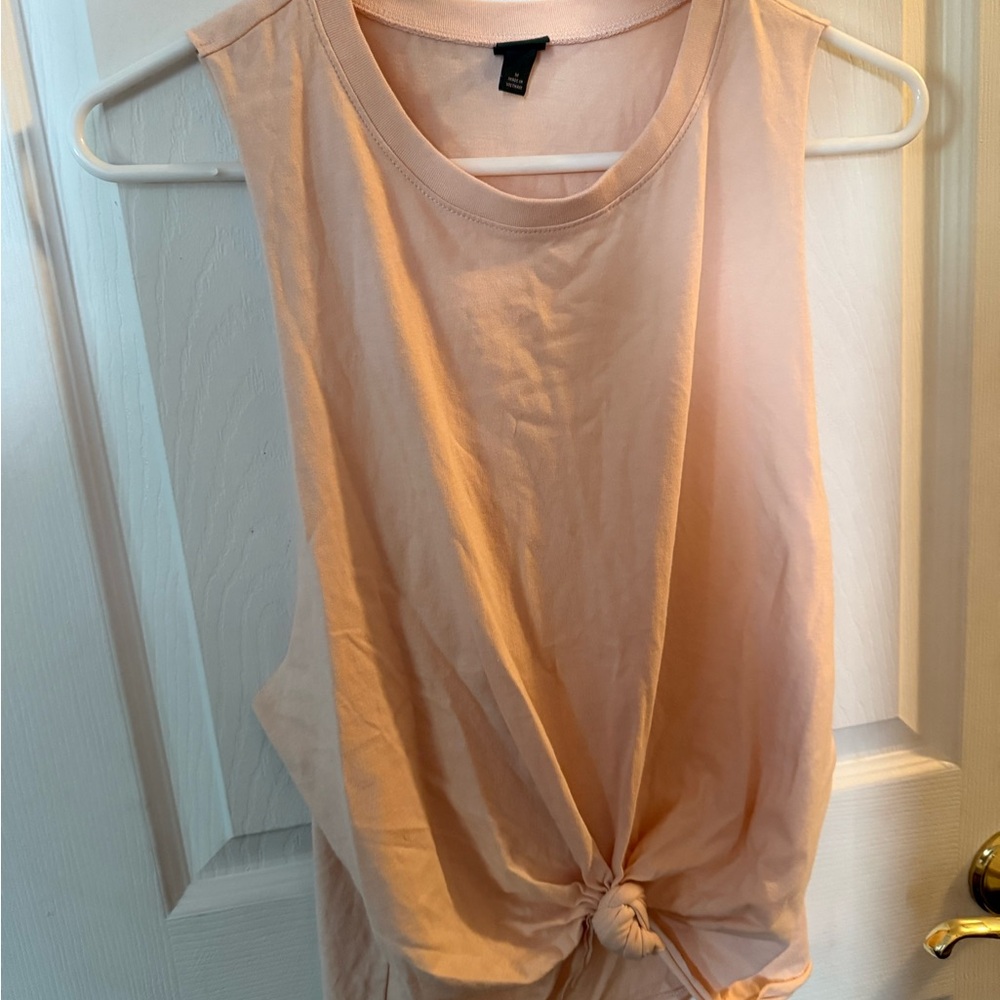 Peach Sleeveless Knot Top